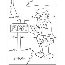 Dessin à colorier: Facteur (Carrières et Professions) #94966 - Coloriages à Imprimer Gratuits