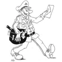 Dessin à colorier: Facteur (Carrières et Professions) #95005 - Coloriages à Imprimer Gratuits