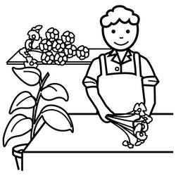 Dessin à colorier: Fleuriste (Carrières et Professions) #170344 - Coloriages à Imprimer Gratuits