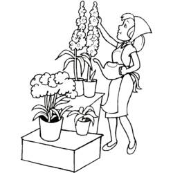 Dessin à colorier: Fleuriste (Carrières et Professions) #170351 - Coloriages à Imprimer Gratuits