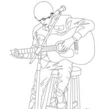 Dessin à colorier: Guitariste (Carrières et Professions) #98060 - Coloriages à Imprimer Gratuits
