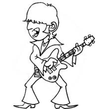Dessin à colorier: Guitariste (Carrières et Professions) #98061 - Coloriages à Imprimer Gratuits