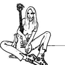 Dessin à colorier: Guitariste (Carrières et Professions) #98072 - Coloriages à Imprimer Gratuits