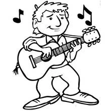 Dessins à colorier: Guitariste - Coloriages à Imprimer Gratuits