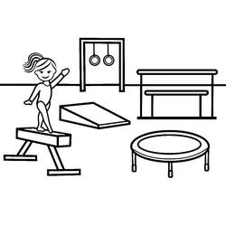 Dessin à colorier: Gymnastique (Carrières et Professions) #192303 - Coloriages à Imprimer Gratuits