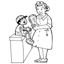 Dessin à colorier: Infirmier / Infirmière (Carrières et Professions) #170387 - Coloriages à Imprimer Gratuits