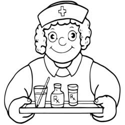 Dessin à colorier: Infirmier / Infirmière (Carrières et Professions) #170391 - Coloriages à Imprimer Gratuits