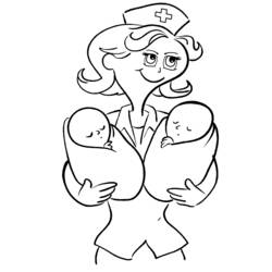 Dessin à colorier: Infirmier / Infirmière (Carrières et Professions) #170397 - Coloriages à Imprimer Gratuits
