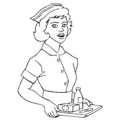 Dessin à colorier: Infirmier / Infirmière (Carrières et Professions) #170398 - Coloriages à Imprimer Gratuits