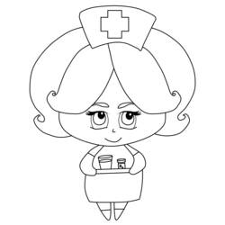 Dessin à colorier: Infirmier / Infirmière (Carrières et Professions) #170402 - Coloriages à Imprimer Gratuits