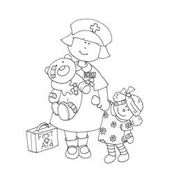 Dessin à colorier: Infirmier / Infirmière (Carrières et Professions) #170409 - Coloriages à Imprimer Gratuits