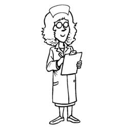 Dessin à colorier: Infirmier / Infirmière (Carrières et Professions) #170423 - Coloriages à Imprimer Gratuits