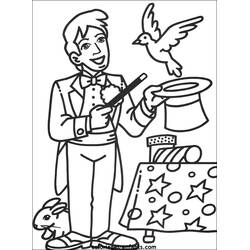 Dessin à colorier: Magicien (Carrières et Professions) #100698 - Coloriages à Imprimer Gratuits