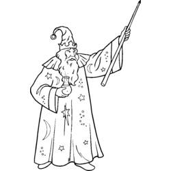 Dessin à colorier: Magicien (Carrières et Professions) #100728 - Coloriages à Imprimer Gratuits