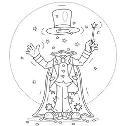 Dessin à colorier: Magicien (Carrières et Professions) #213878 - Coloriages à Imprimer Gratuits