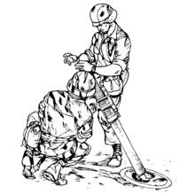 Dessin à colorier: Militaire (Carrières et Professions) #102103 - Coloriages à Imprimer Gratuits