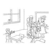 Dessin à colorier: Musicien (Carrières et Professions) #102737 - Coloriages à Imprimer Gratuits