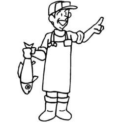 Dessin à colorier: Pêcheur (Carrières et Professions) #103952 - Coloriages à Imprimer Gratuits