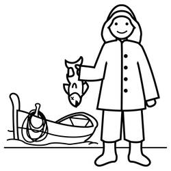 Dessin à colorier: Pêcheur (Carrières et Professions) #103968 - Coloriages à Imprimer Gratuits