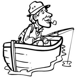 Dessin à colorier: Pêcheur (Carrières et Professions) #104133 - Coloriages à Imprimer Gratuits