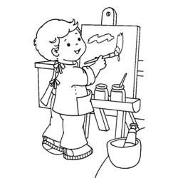 Dessin à colorier: Peintre (Carrières et Professions) #104302 - Coloriages à Imprimer Gratuits