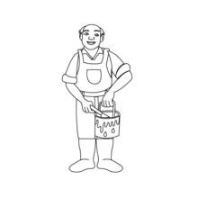 Dessin à colorier: Peintre (Carrières et Professions) #104462 - Coloriages à Imprimer Gratuits