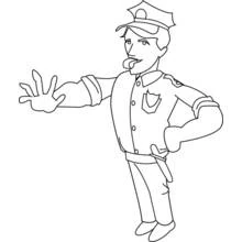 Dessin à colorier: Policier (Carrières et Professions) #105398 - Coloriages à Imprimer Gratuits