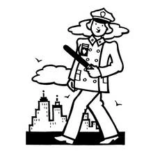 Coloriage Policier (Carrières et Professions) #105465 à imprimer et colorier