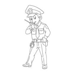 Coloriage Policier (Carrières et Professions) #178976 à imprimer et colorier