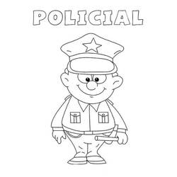 Coloriage Policier (Carrières et Professions) #178981 à imprimer et colorier
