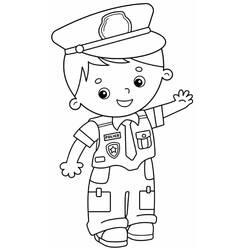 Coloriage Policier (Carrières et Professions) #178982 à imprimer et colorier