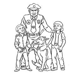 Coloriage Policier (Carrières et Professions) #178984 à imprimer et colorier