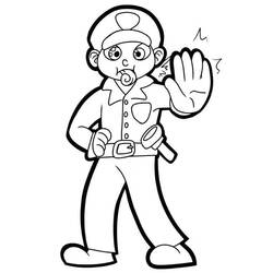 Coloriage Policier (Carrières et Professions) #178985 à imprimer et colorier