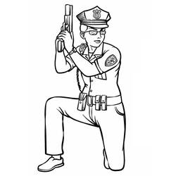 Coloriage Policier (Carrières et Professions) #178997 à imprimer et colorier