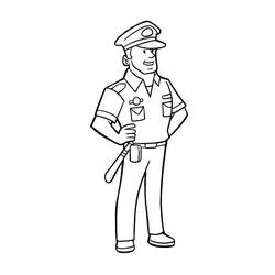 Coloriage Policier (Carrières et Professions) #178998 à imprimer et colorier