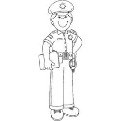 Coloriage Policier (Carrières et Professions) #179001 à imprimer et colorier