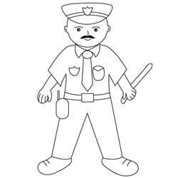 Coloriage Policier (Carrières et Professions) #179003 à imprimer et colorier