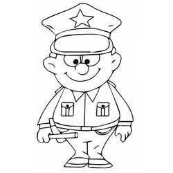 Coloriage Policier (Carrières et Professions) #179004 à imprimer et colorier