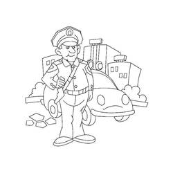 Coloriage Policier (Carrières et Professions) #179005 à imprimer et colorier