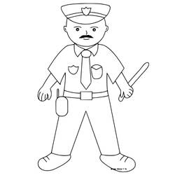 Coloriage Policier (Carrières et Professions) #193548 à imprimer et colorier
