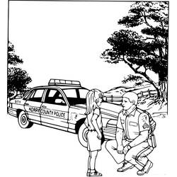 Coloriage Policier (Carrières et Professions) #193551 à imprimer et colorier