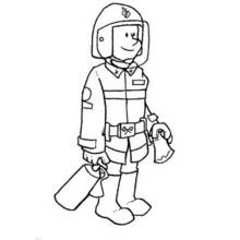Dessin à colorier: Pompier (Carrières et Professions) #105515 - Coloriages à Imprimer Gratuits