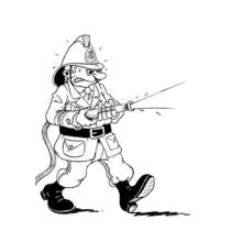 Dessin à colorier: Pompier (Carrières et Professions) #105541 - Coloriages à Imprimer Gratuits