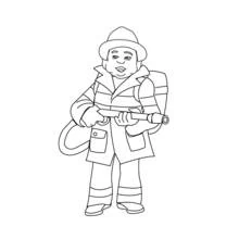 Dessin à colorier: Pompier (Carrières et Professions) #105579 - Coloriages à Imprimer Gratuits
