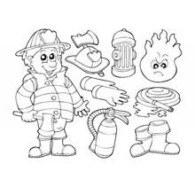 Dessin à colorier: Pompier (Carrières et Professions) #105580 - Coloriages à Imprimer Gratuits