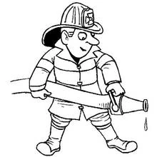 Dessin à colorier: Pompier (Carrières et Professions) #105609 - Coloriages à Imprimer Gratuits