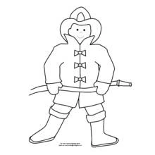 Dessin à colorier: Pompier (Carrières et Professions) #105645 - Coloriages à Imprimer Gratuits