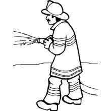 Dessin à colorier: Pompier (Carrières et Professions) #105667 - Coloriages à Imprimer Gratuits