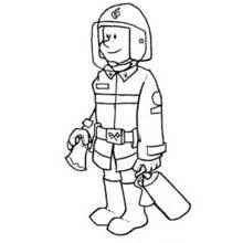 Dessin à colorier: Pompier (Carrières et Professions) #105727 - Coloriages à Imprimer Gratuits