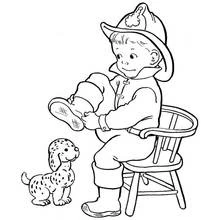 Dessin à colorier: Pompier (Carrières et Professions) #105751 - Coloriages à Imprimer Gratuits
